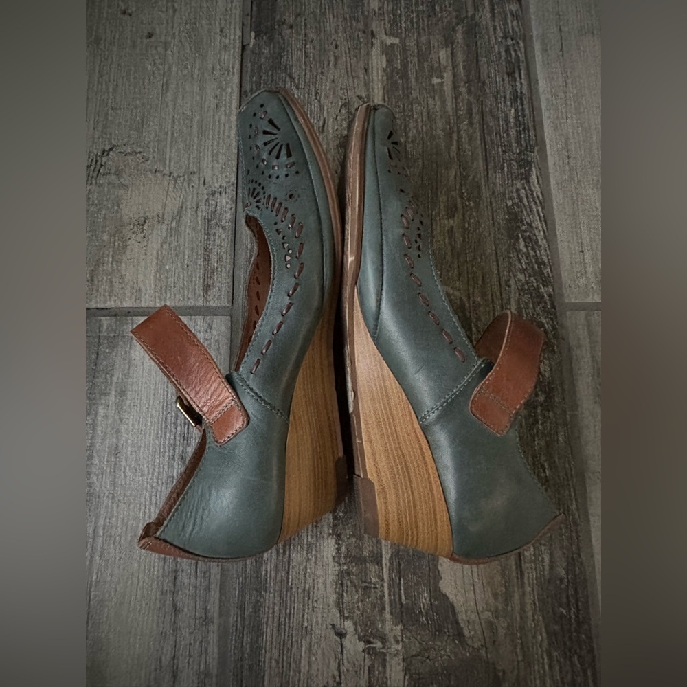 Picolinos Women's Leather Mary Jane  Leather Casual Shoes Blue and Brown Size 40 - Picture 10 of 12